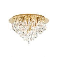 Celeste lampa sufitowa 6x40W led G9 230V pozłacana 24karat / kryształowe szkło k9